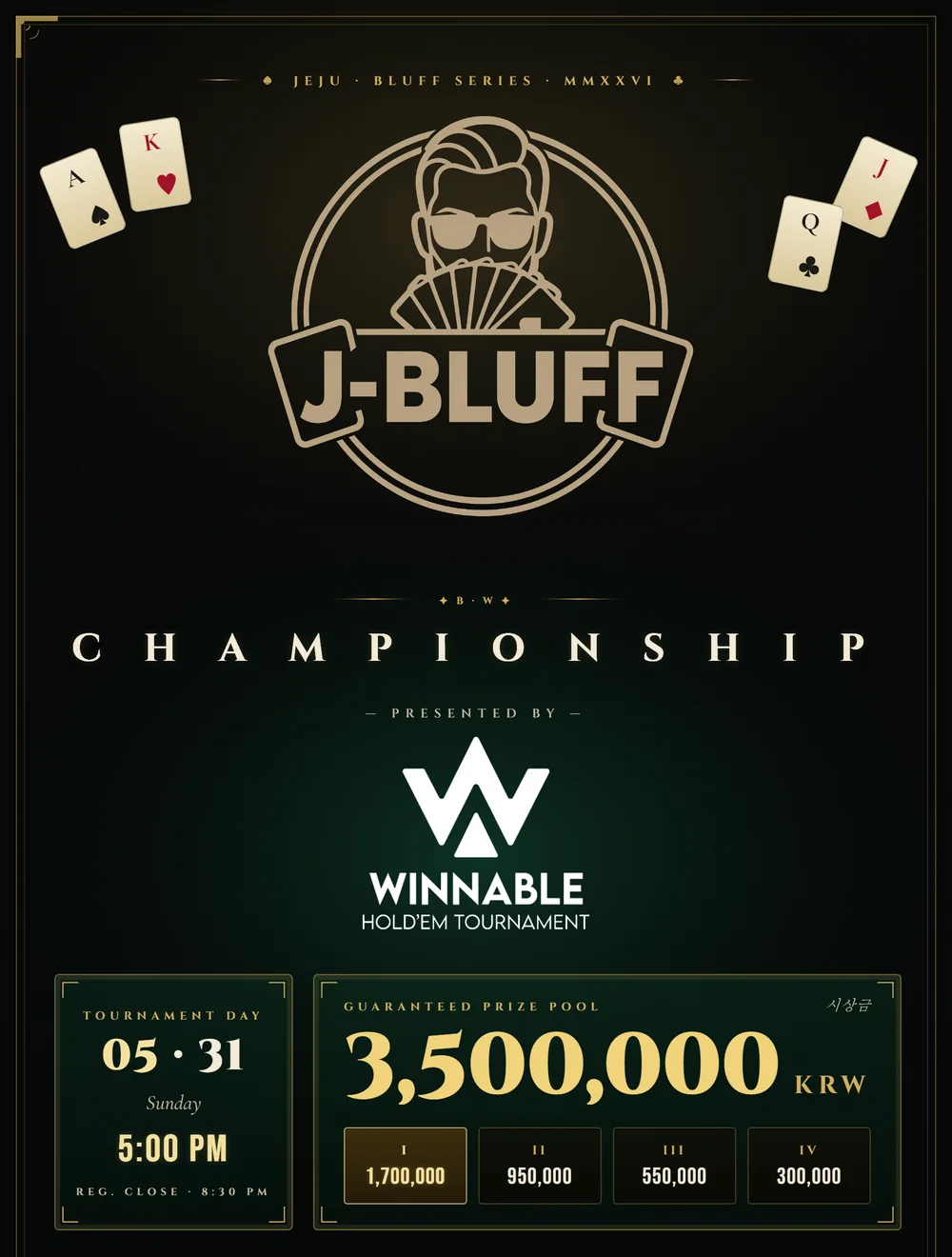 J-BLUFF B·W CHAMPIONSHIP — Official event poster