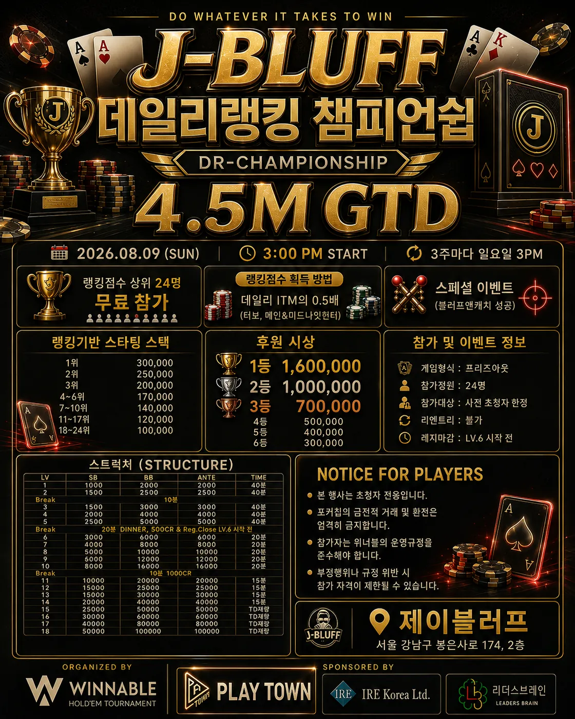 J-BLUFF 데일리랭킹 챔피언십 (DR-CHAMPIONSHIP) — Official event poster